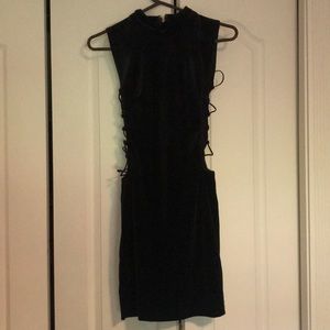 Black Velvet Dress Open Sides